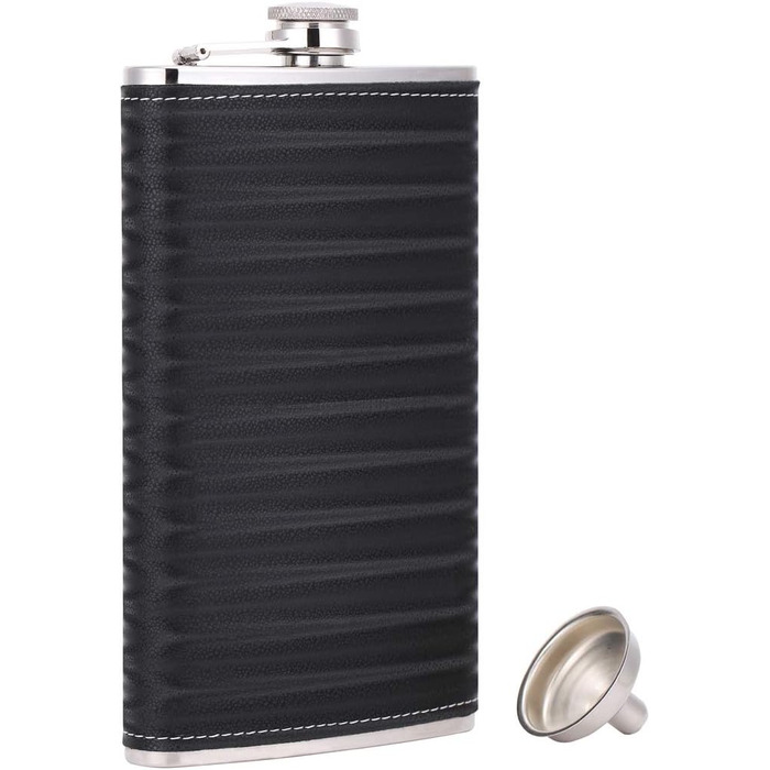 Фляга з імітацією крокодилячої шкіри, нержавіюча сталь, 510 мл, для віскі та лікеру, обгорнута PU-шкірою, TANEAXON