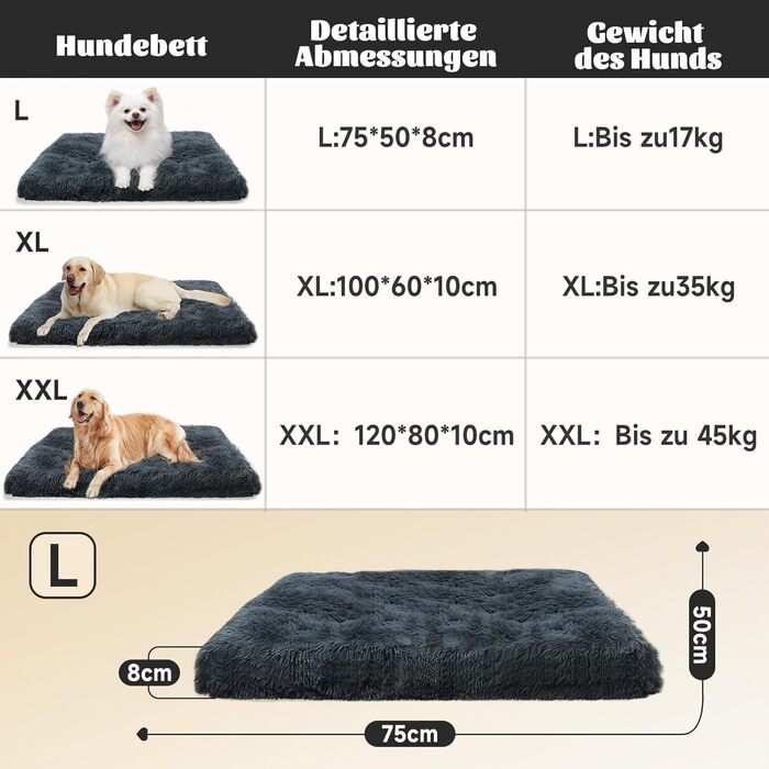 Крісло-лежанка для собак MDDK, 75x50x8 см, сірий, м'яке, миється