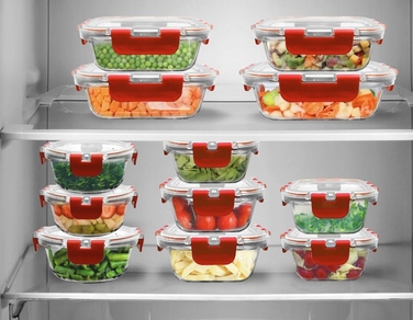 Набір скляних контейнерів для їжі Nutrichef, 24 шт., без BPA