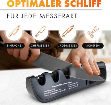 Точилка для ножів AUSTEIN QuickSharp 4-in-1: професійне заточування та шліфування (Титаново-сірий)