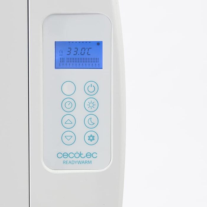 Cecotec ReadyWarm 2500 Thermal Flat Radiator with Remote Control. 1800 W, 12 Aluminum Elements, LCD Screen, 3 Heating Modes, Timer, Slim Design, Overheat Protection Overprotect System. 12 Elements White
