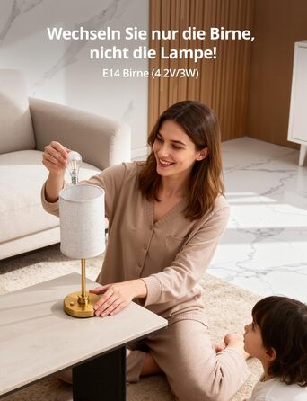 Настільна лампа Bojim 2 шт. Retro LED з USB зарядкою, регульоване освітлення, тканинний абажур, металевий корпус, для спальні та вітальні