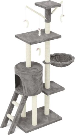 Дряпак для котів Beltom® Kratzbaum 140 см, ігровий комплекс, сірий