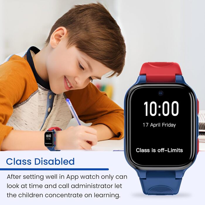 Дитячий розумний годинник LAGENIO K9 з GPS, 4G, AMOLED-дисплеєм та функцією відеодзвінків. Підходить для дітей від 6 років. Водонепроникний (IP68), з будильником та шкільним режимом.