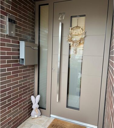 Поштова скринька Metzler антрацит з газетницею та табличкою для імені, RAL 7016, вулична, настінна, металева, стійка до корозії та погодних умов, сучасний дизайн 37x37x10.5 см