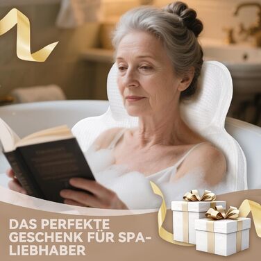 Подушка для ванни з 3D Air Mesh, нековзна подушка для шиї у ванну, швидковисихаюча м'яка подушка для ванни (біла)