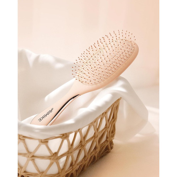 Щітка для волосся AIMIKE без пошкоджень, розпушувач з м'якими щетинками, безболісна розпушувальна щітка для складних вузлів, особливо делікатна до тонкого волосся, ідеальна для догляду за шкірою голови та масажу. Подушковий масажер LuxeSilk