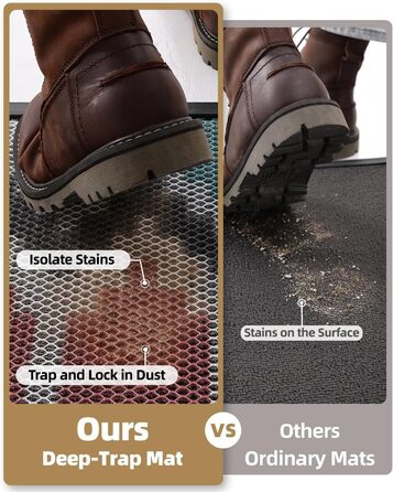 Привітальний килимок COLOR&GEOMETRY для вулиці 80 x 150 см, протибрудний та протиковзкий килим для вхідної зони, вологостійкий та придатний для прання, бежевий