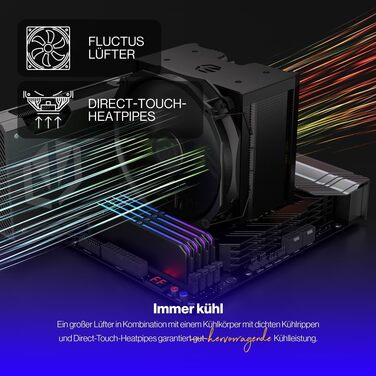 Система охолодження CPU Endorfy Fortis 5 Black з вентиляторами 140 мм та 120 мм, підтримка AM4, AM5, LGA1700, LGA1200, напівпасивний режим