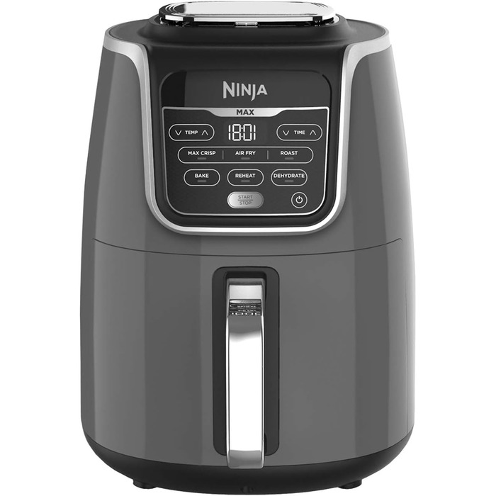 Фритюрниця Ninja AF160UK MAX, 5.2 л, 6-в-1, без олії, Air Fry, Max Crisp, для смаження, випікання, розігріву, дегідратації, сімейна, цифрова, приготування з заморожених продуктів, з антипригарним покриттям