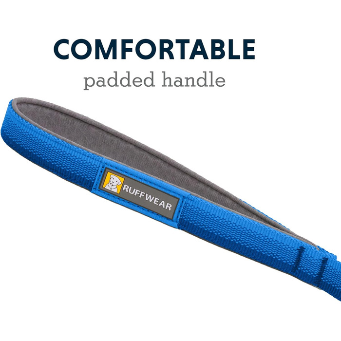 RUFFWEAR Front Lead, lightweight, 1.5 m, strong lead with padded handle and secure swivel Crux-Clip, compact, flat Tubelok webbing (Blue Pool, one size)