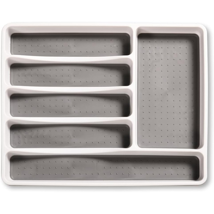 Органайзер для столових приборів Kesper, пластиковий (PP), 33.5x41x4.5 см, білий/сірий - для шухляди