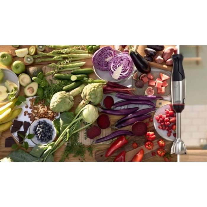 Погружний блендер Bosch ErgoMaster MSM6M620 1000 Вт з подрібнювачем QuattroBlade