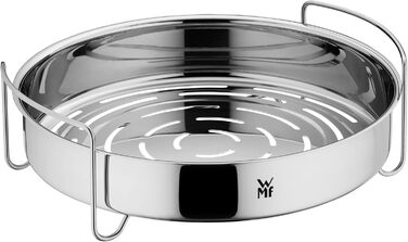 Пароварка WMF Vitalis Aroma, 28 см, з нержавіючої сталі Cromargan, 5 л, з термометром та кришкою зі склом, для плити та духовки