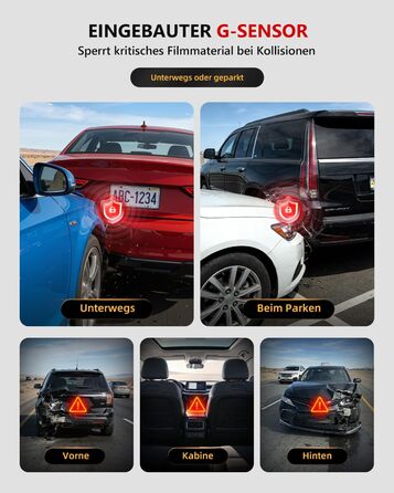 3-канальний автомобільний відеореєстратор 4K STARVIS 2 (передній, внутрішній, задній), 360° камера, нічна зйомка, HDR, WiFi 6, GPS, паркування 24г, G-сенсор, карта 64ГБ, чорний