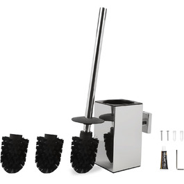 Набір для чищення унітазу Exleco з щіткою та змінною щіткою, золотий, для ванної кімнати