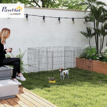 PawHut® Вольєр для цуценят, огорожа для собак, вольєр для тварин, 71x61 см (Чорний, 159 x 76 см)