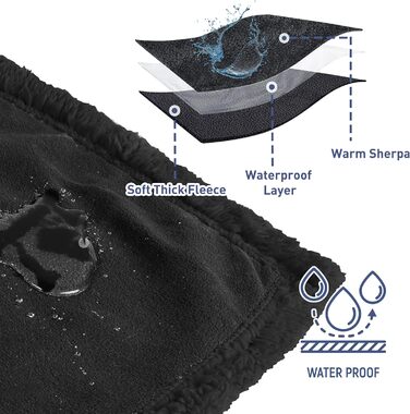 Водонепроникний плед для собак та котів, миючий, чорний (150 x 120 см)