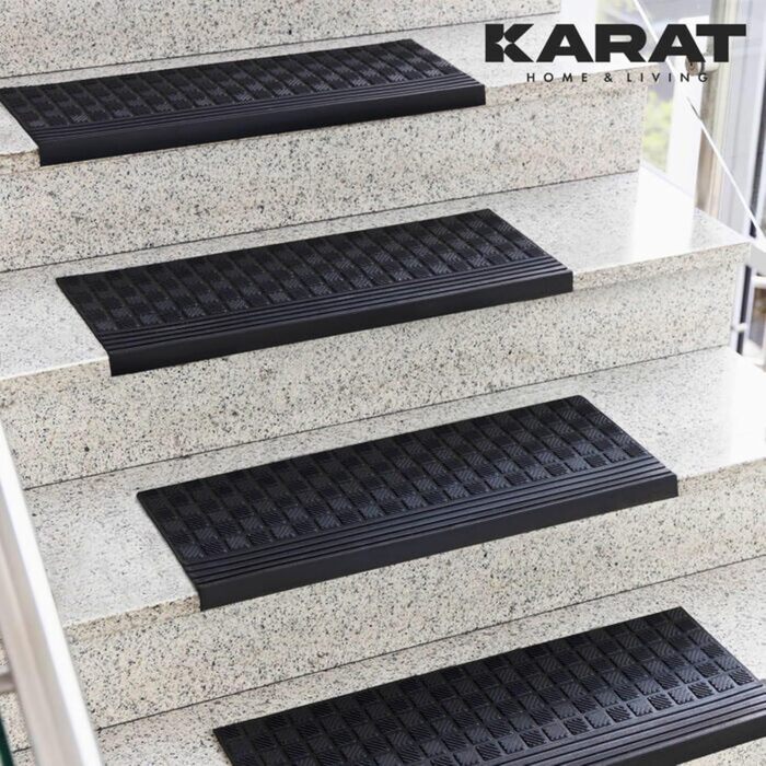 Гумові килимки на сходи KARAT - набір 5 шт. Антиковзкі, для вулиці, 30x120 см