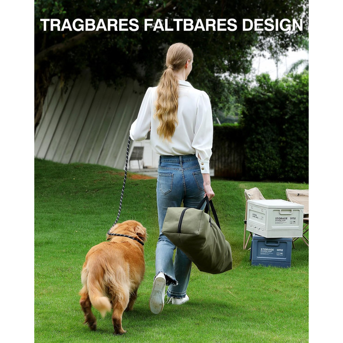 Складана переноска для собак середніх порід, 76x54x54 см, зелена. Зручна переноска для автомобіля з регульованим дизайном, міцна сітка та м'яка підстилка для дому та подорожей