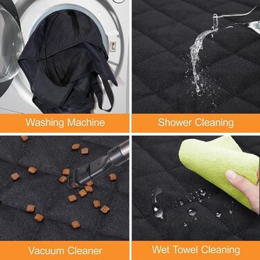 Захисний чохол на сидіння для собак, для авто, SUV та вантажних машин з сіткою у вікно, стійкий до подряпин, ковзання та води, з поворотком для повідка (Рожевий). Чохол на сидіння та поводок для собак (Чорний)