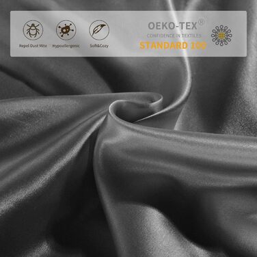 Silk Pillowcase, 25 Momme Pillowcase made of Double-Sided 100% Mulberry Silk Pillow Cover, 1 Piece Hidden Zipper Design Silk Pillowcase, 50 x 75 cm Grey