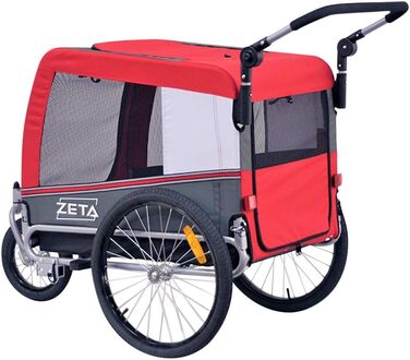 PAPILIOSHOP: Причіп для собак та котів, візок для тварин – 3 розміри, стабільний, комфортний, практичний (червоний)