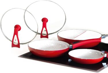 Набір сковорідок Duo 2 Magic Premium (3 шт.) – 28, 24 та 20 см, з кришкою, знімний ручка, для всіх типів плит