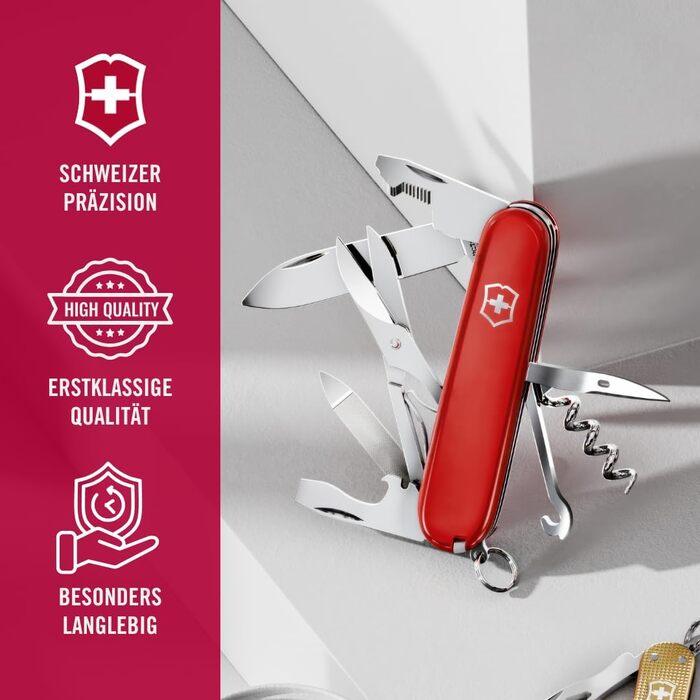 Мультитул VICTORINOX Companion 16 функцій, Swiss Made, для жінок, у подарунковій коробці (рожевий, блакитний, червоний)