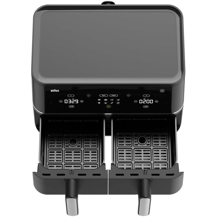 Фритюрниця електрична Braun TwinCook 3 TD3030IBK 10л (8л + 2л) з двома камерами, 8 програм, чорна, без PFAS