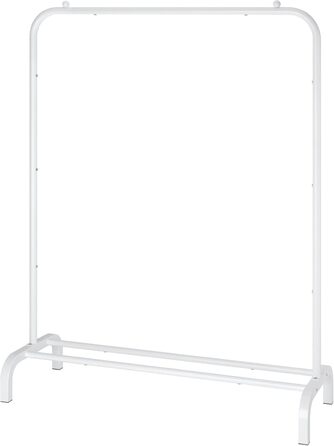 MOYIPIN Metal Clothes Rack, Single Rod Portable Clothes Hanger Rack, Clothes Stand for Bedroom, Balcony 110.5 cm, White