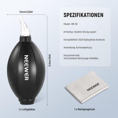 Набір для чищення оптики NEEWER 12-в-1: для камер, смартфонів, сенсорів (HM-50)