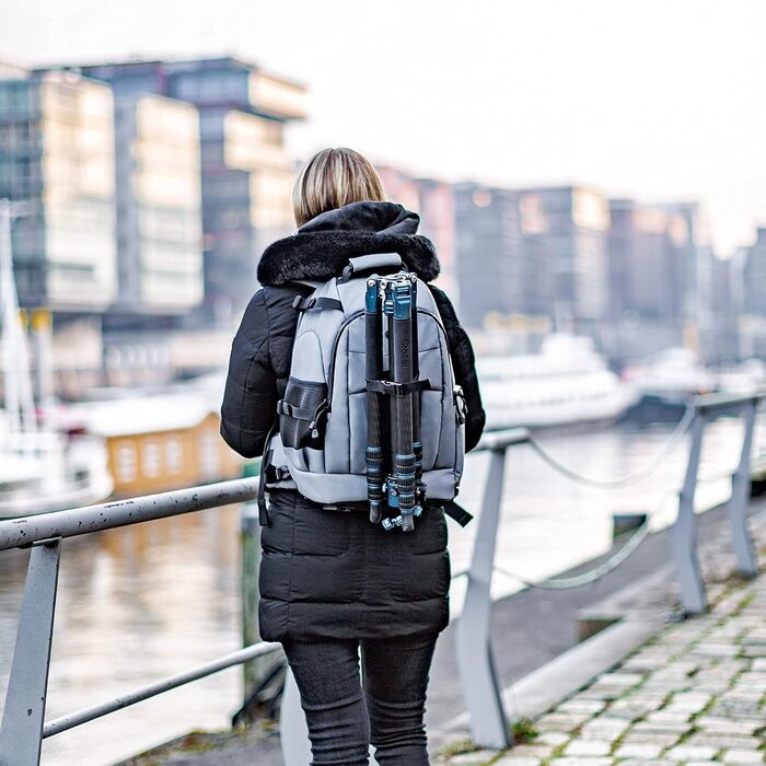 Рюкзак для фотоапарата Rollei Fotoliner Ocean M: з перероблених PET-пляшок, з дощем.і, ручної поклажі, чорний