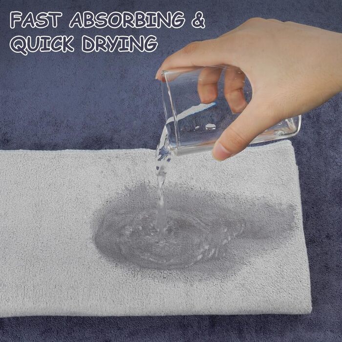 Набір рушників з мікрофібри URAQT, 12 шт. Швидковисихаючі рушники з мікрофібри для сауни, фітнесу, спорту, подорожей, пляжу - фітнес, спорт, плавання, 30 x 30 см (2 рушники з мікрофібри)