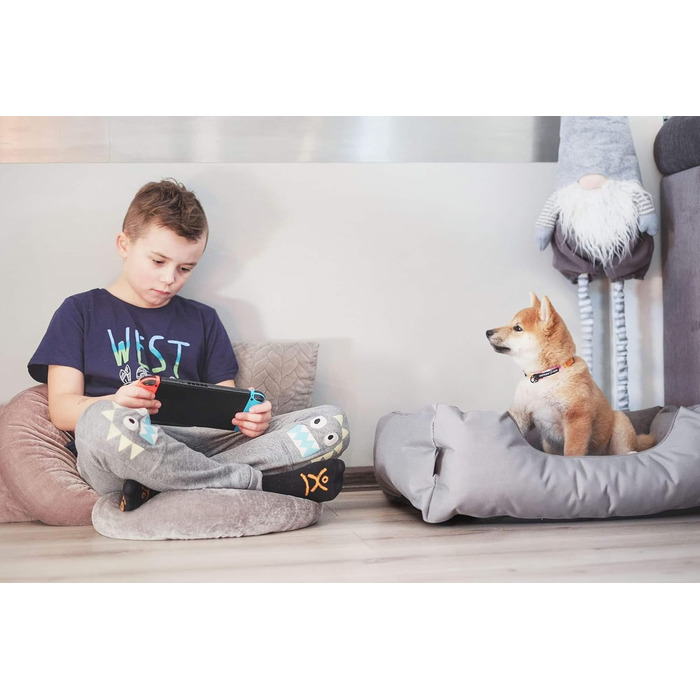 Лягушкове ліжко для собак BedDog LUPI, м'яке ліжко-подушка знімним та пральним чохлом, кошик для собак, лежанка для собак, для маленьких собак, S, чорно-коричневе BLACK-FIELD (чорний/коричневий), 50 x 35 x 17 см