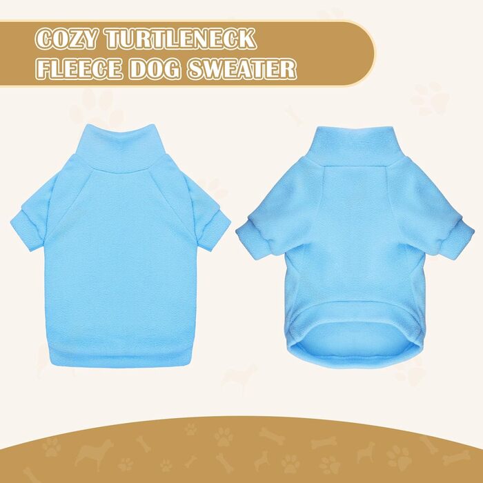 Dog sweater for medium-sized dogs, fleece, turtleneck, soft, warm, dog sweater, dog clothing, medium-sized dogs, boys, girls, pet (Gray + Blue + Coffee Brown, M)