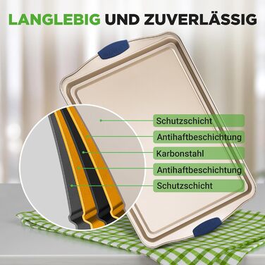 Набір форм для випічки NutriChef 6 шт. – дека для випічки, форма для мафінів, кексова форма з антипригарним покриттям, термостійка до 230°C, складна з силіконовими ручками з вуглецевої сталі – ідеально підходить для тортів, хліба та мафінів