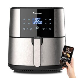 MasterPro Foodies Аерофритюрниця XXL 6л 1800Вт з LED дисплеєм та антипригарним покриттям | Фритюрниця без олії 8-в-1