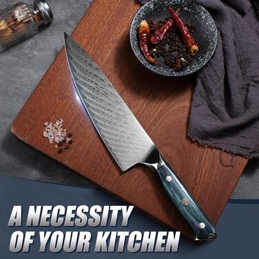 Професійний кухонний ніж Dragon Riot з ручкою з епоксидної смоли, гострі кухонні ножі шеф-кухаря з піхвою (кухонний ніж)