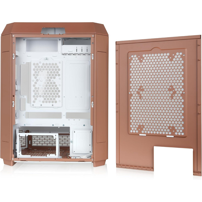 Корпус для ПК Thermaltake The Tower 600 Mocha Mousse, вертикальний Mid Tower, підтримка E-ATX/ATX, загартоване скло, підтримка радіатора 420 мм, Hidden Connector