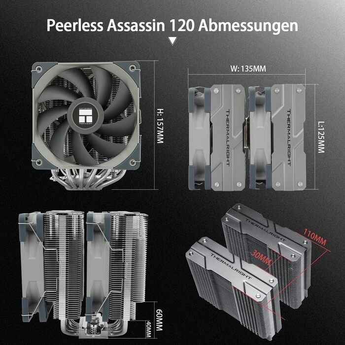Thermalright Peerless Assassin 120 White ARGB: повітряний кулер CPU з 6 тепловими трубами та двома вентиляторами 120mm