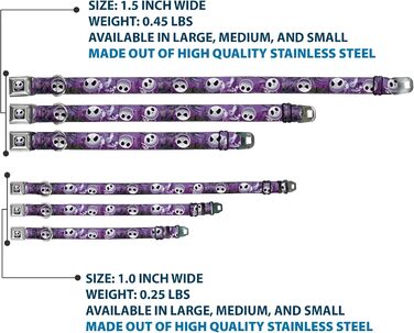 Нашийник для собак Buckle-Down Jack Expressions Ghosts in Cemetery - широкий 2.5 см, розмір 38-66 см