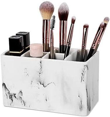 Тримач для зубних щіток ZCCZ для ванної кімнати - стильний дизайн, підходить для електричних зубних щіток, косметики, пензлів, бритв. Білий, імітація білого мармуру