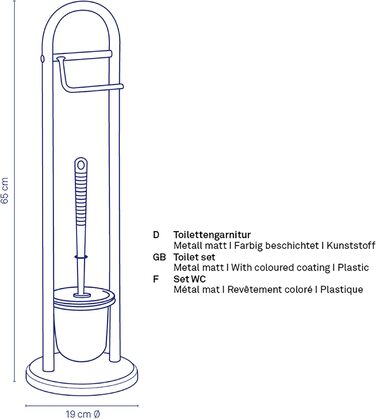 Набір для ванної кімнати Kela: тримач туалетного паперу, підставка для щітки, 65 см, сріблястий метал, біла матова щітка