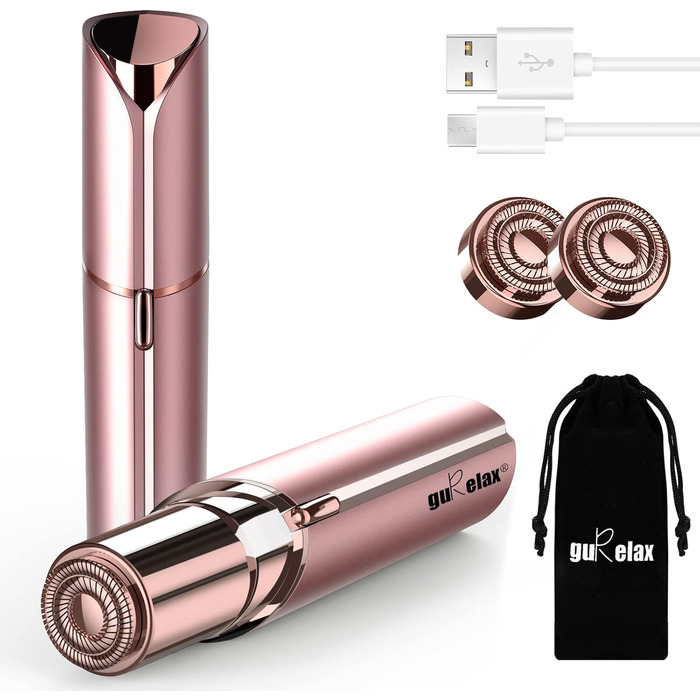 Епілятор для обличчя Rosenblüte для жінок, безболісний, акумуляторний, з 2 змінними головками