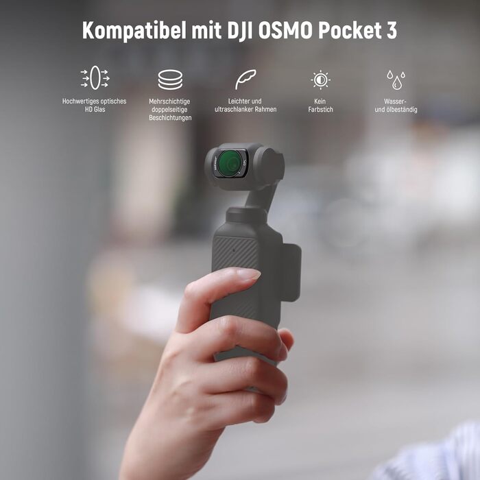 Набір фільтрів NEEWER CPL ND для DJI Osmo Pocket 3: CPL, ND16, ND64, ND256, з магнітним кріпленням та 2 серветками для чищення