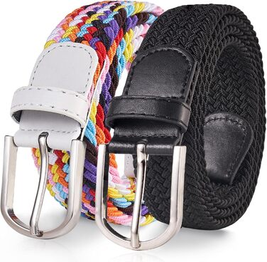 Тканинний еластичний ремінь TANGCHAO (2 шт.) - плетіний, унісекс, 3.3 см, 90-135 см