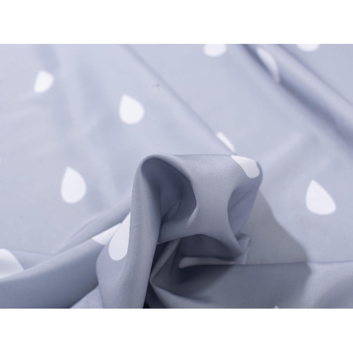 Штора для душу YOUNG DA текстильна біло-сіра з малюнком 