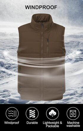 Чоловіча зимова куртка-пуховик Chriuno, легка, пакується, колір кава (M)