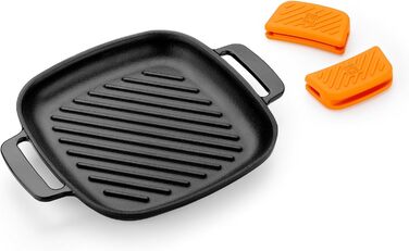 Сковорода-гриль BRA Efficient Iron, квадратна, з рифленим дном, 24 см, чорна
